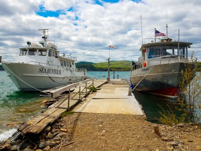 Voyageur II upon its return to Grand Portage - Much different weather than when I was last there!