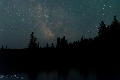 The Milky Way above the little cliff near the Moskey Basin Dock